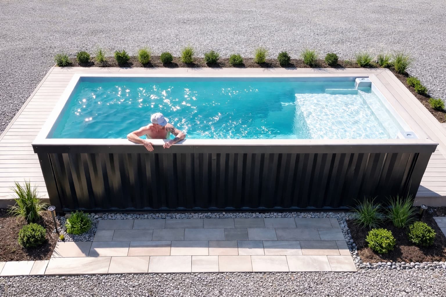 Pool Containers installation example for Roseville, CA homeowners